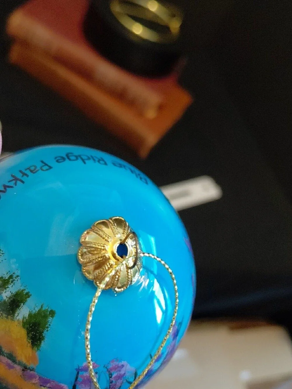 HANDPAINTED GLASS ORNAMENT BLUE RIDGE PARKWAY